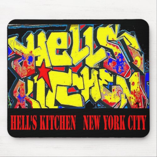 Hells Kitchen NYC Street Graffiti Mouse Pad