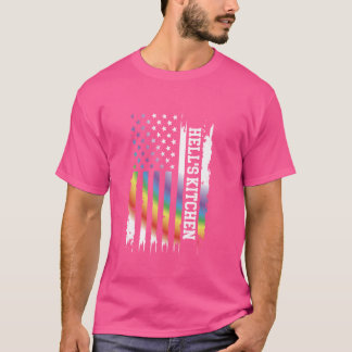 Hell'S Kitchen United States Distressed Rainbow w T-Shirt
