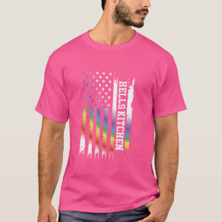 Hells Kitchen United States Distressed Rainbow w U T-Shirt