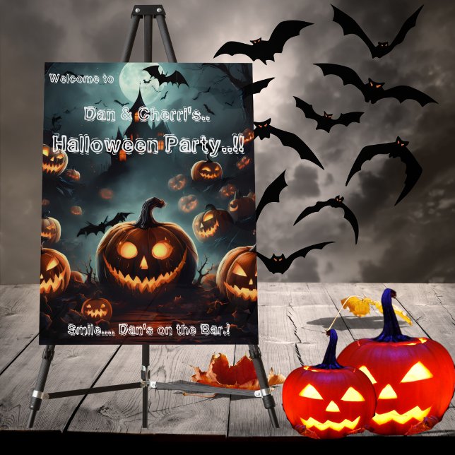 Hells Pumpkin Halloween Party Welcome Sign (Hells Pumpkin Halloween Party Welcome Sign)