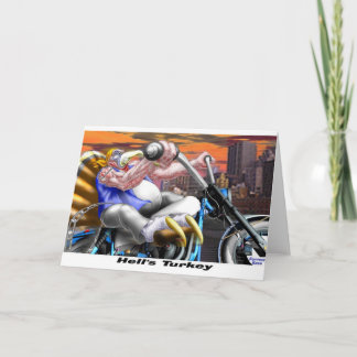 Hells Turkey Funny Thanksgiving Harley Tees & Gift Holiday Card