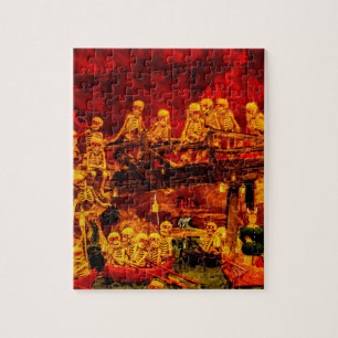 Hellsville Skeletons Vintage Terror Horror Hell Jigsaw Puzzle