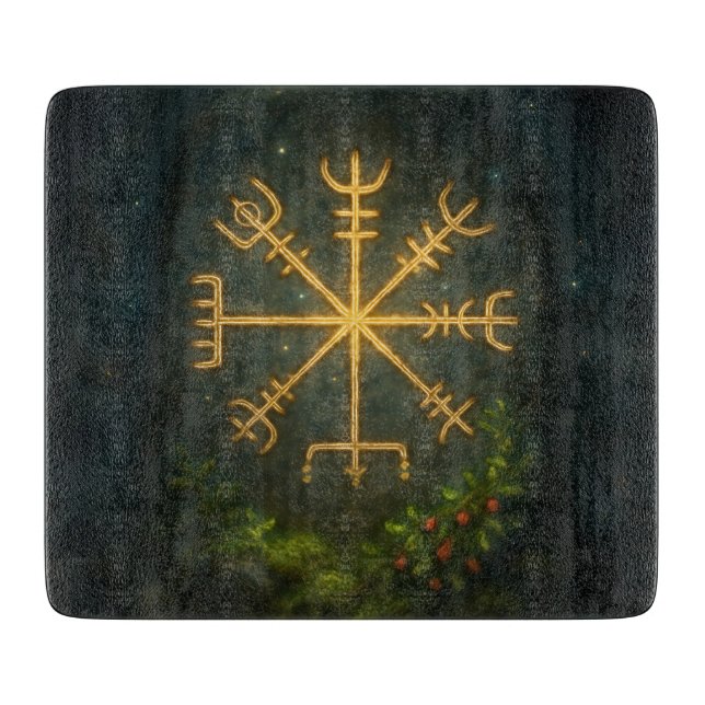 Helm of Awe Aegishjalmur Norse Protective Symbol   Cutting Board (Front)