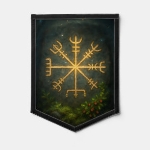 Helm of Awe Aegishjalmur Norse Protective Symbol   Pennant