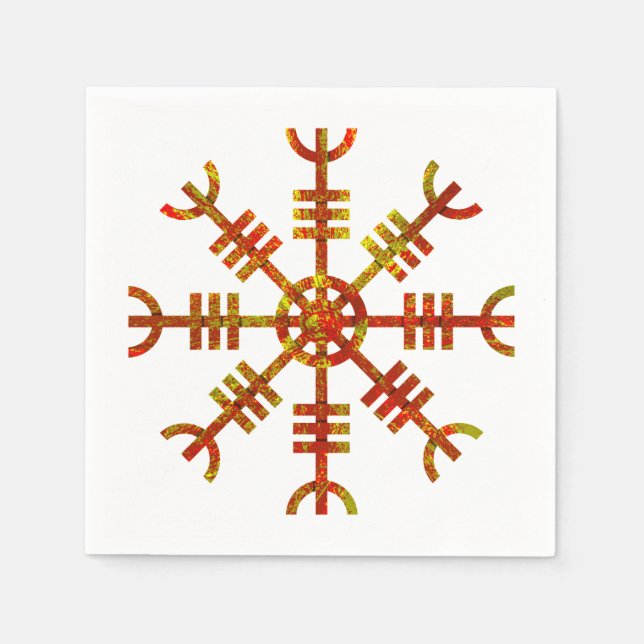 Helm Of Awe Ancient Viking Design Paper Napkins (Front)