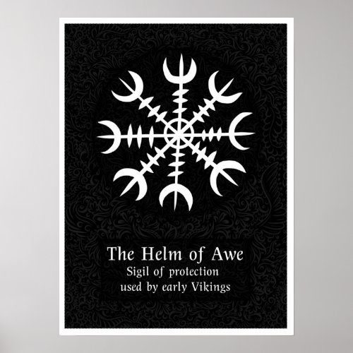Helm Of Awe Icelandic magical sign _ Black