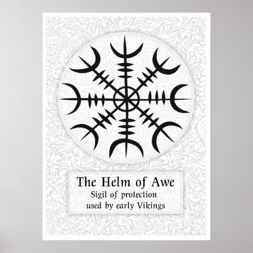 Helm Of Awe Icelandic magical sign _ White