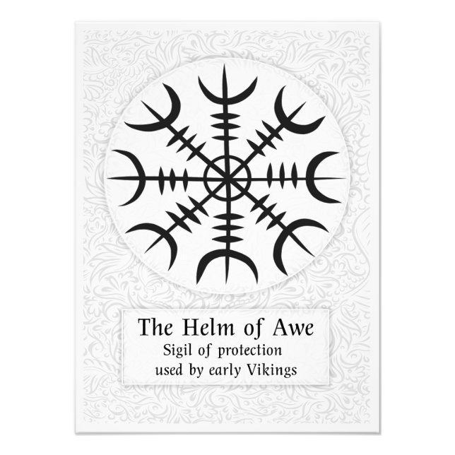 Helm Of Awe Icelandic magical sign - White (Front)