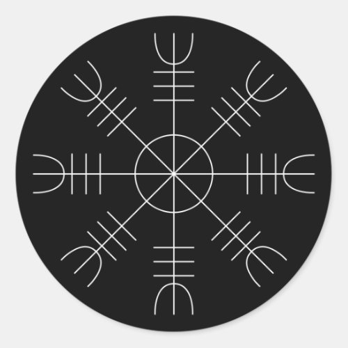 Helm Of Awe Viking Protection Black White Sticker 