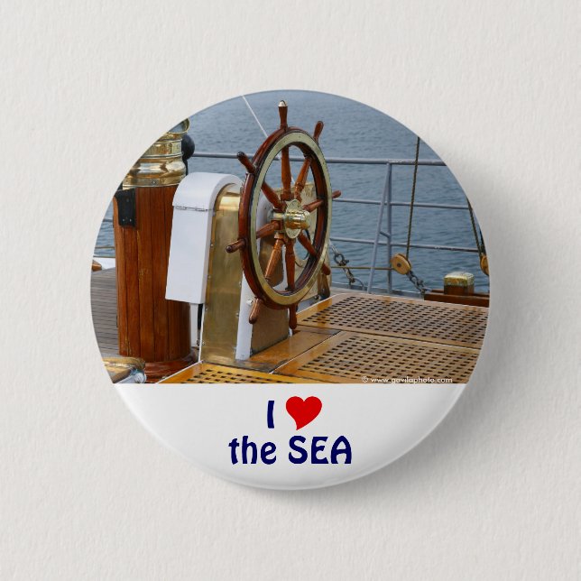 Helm wheel pinback button (Front)