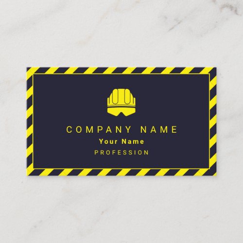 Helmet and goggles blue yellow  business card