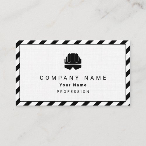Helmet and goggles white business card