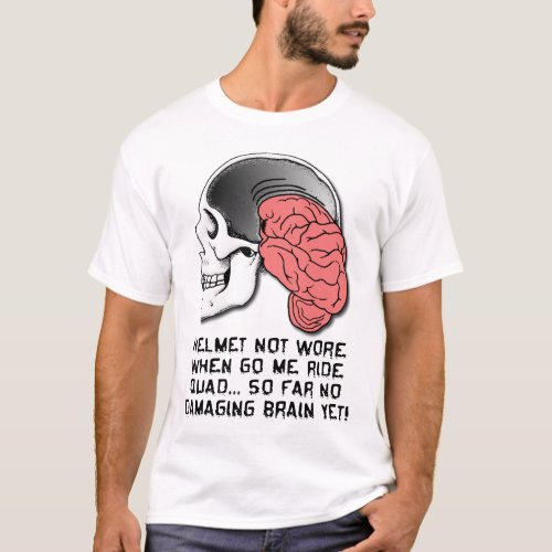 Helmet Brain Damage Funny Quad ATV Shirt