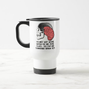 Helmet Brain Damage Funny Quad ATV Travel Mug