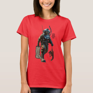 Helmet Diver Catching a Lobster Underwater URM T-Shirt
