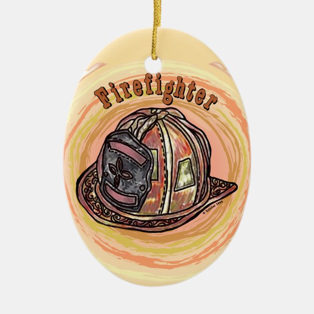 Helmet  Firefighter Ornament  (Front)