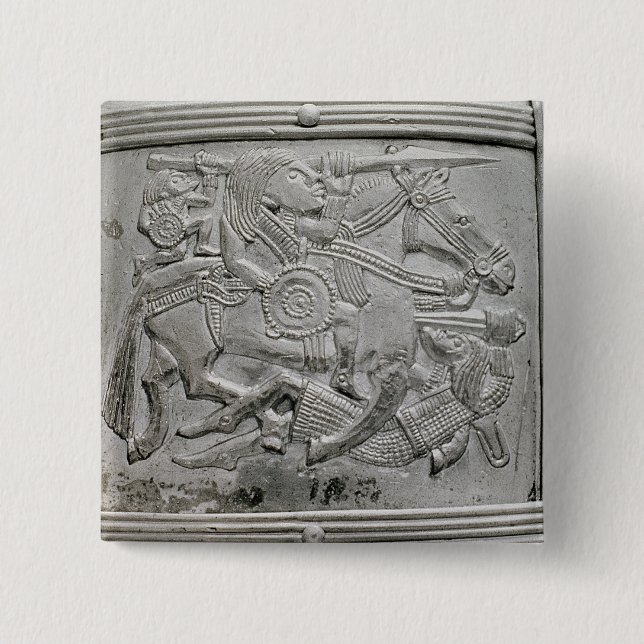 Helmet fragment, from Sutton Hoo Treasure Pinback Button (Front)