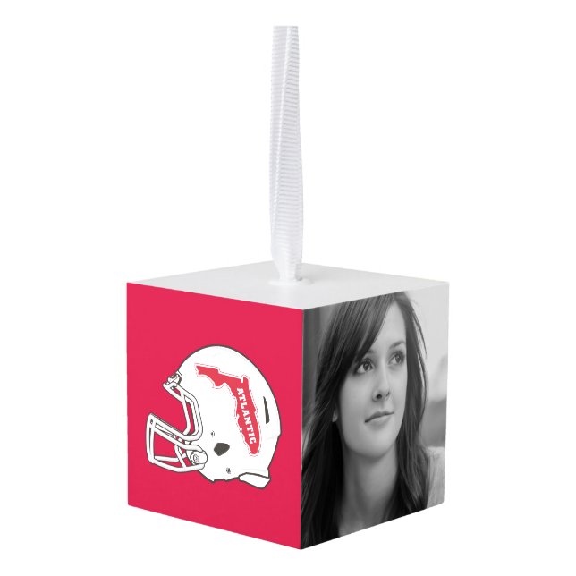 Helmet Mark Cube Ornament (Back Angled)