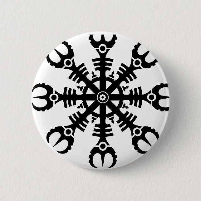 Helmet of awe - Aegishjalmur No.2 (black) Pinback Button (Front)