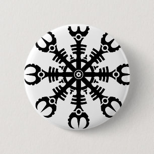 Helmet of awe - Aegishjalmur No.2 (black) Pinback Button