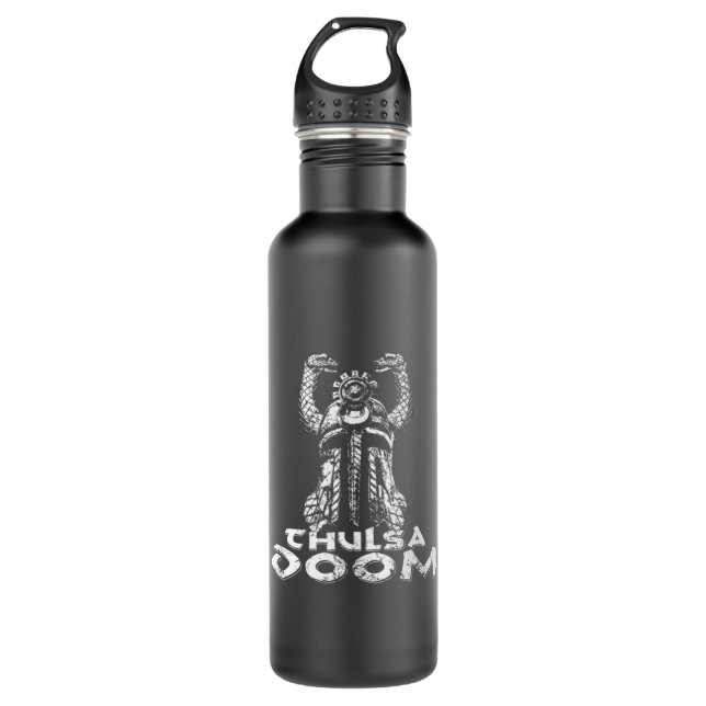 Helmet of Doom (Black Print)   Stainless Steel Water Bottle (Front)