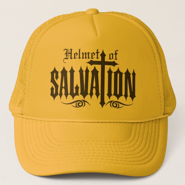 Helmet of Salvation Trucker Hat (Front)
