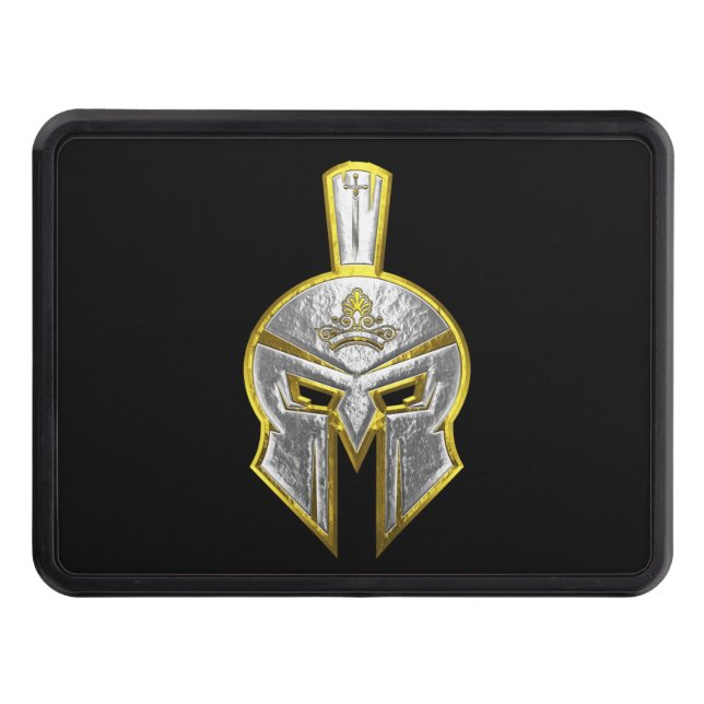 Helmet Shield with Crossed Swords Hitch Cover (Front)