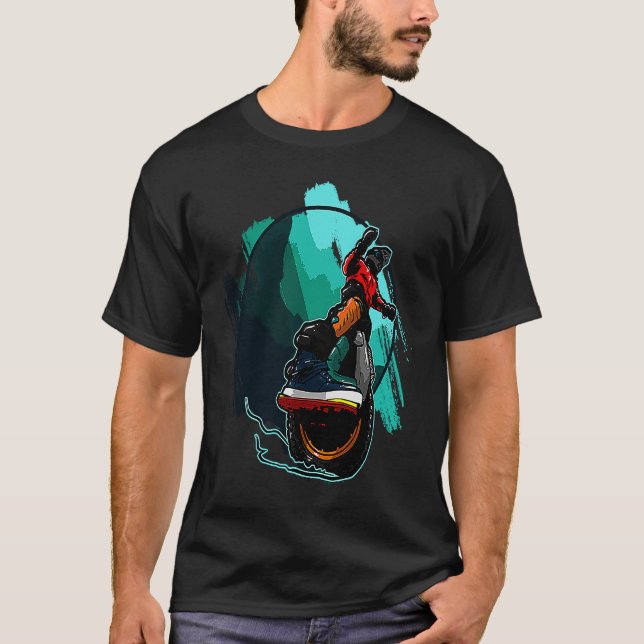 Helmet Stuntman on Unicycle T-Shirt (Front)