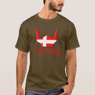 Helmet Viking Flag Denmark Danmark Design T-Shirt