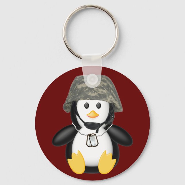 Helmeted Penguin Keychain (Front)