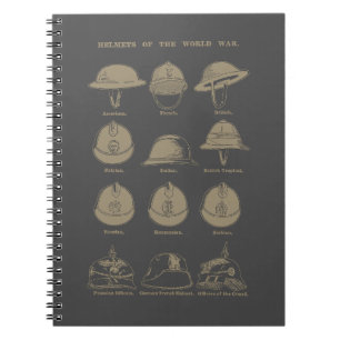 Helmets of the World War 1 Notebook