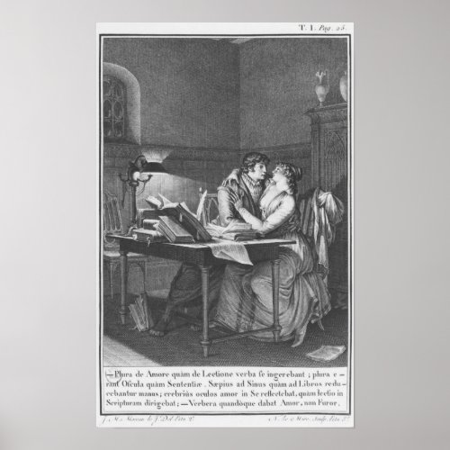 Heloise and Abelard in their study Poster