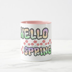 "Heloo Spring" Floral Print Mug