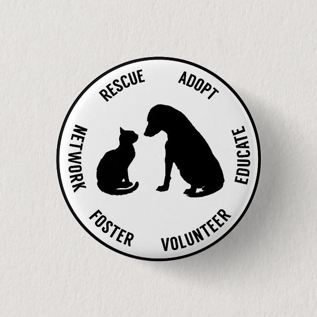 Help Animals Animal Welfare Badge Pinback Button (Front)