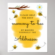 Help Busy Mommy-to-bee | Baby Shower Addressee Poster