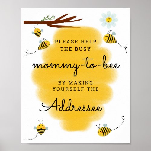 Help Busy Mommy_to_bee  Baby Shower Addressee Poster