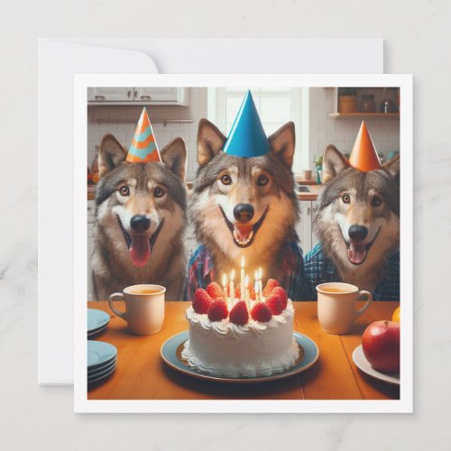 Help celebrate our wild one wolf birthday invitation