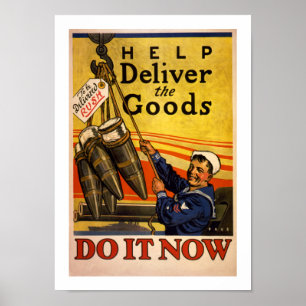 Help Deliver The Goods (white) Poster