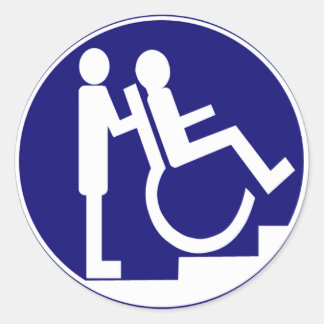 HELP DISABLES STAIRS FRIEND CLASSIC ROUND STICKER