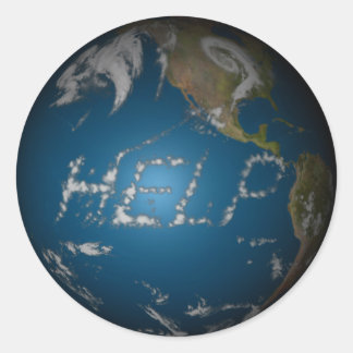 Help Earth Classic Round Sticker
