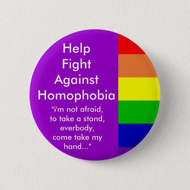 Help Fight Against Homophobia Pinback Button (Front)