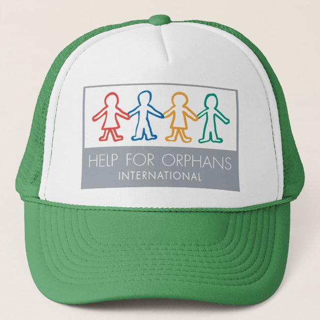 Help for Orphans Green/White Trucker Hat (Front)