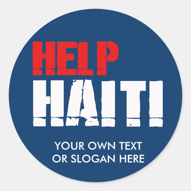 HELP HAITI CLASSIC ROUND STICKER (Front)