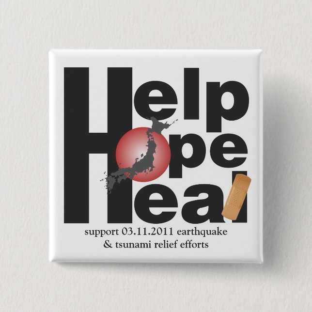 HELP. HOPE. HEAL. PINBACK BUTTON (Front)