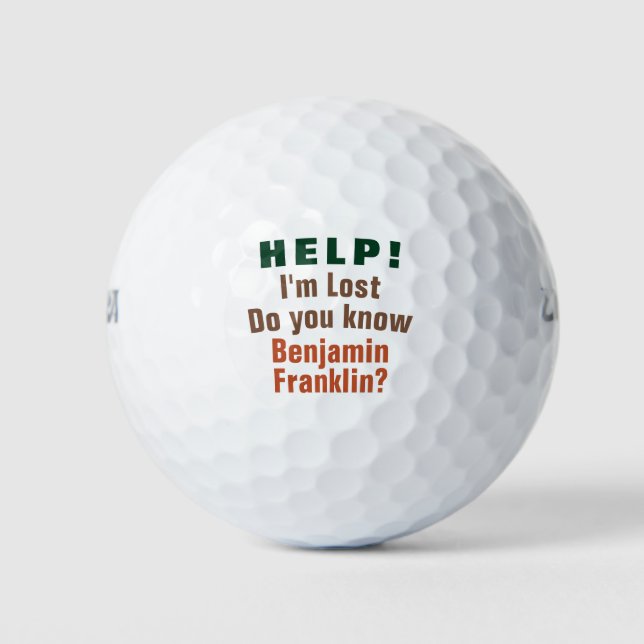 Help I Lost | Funny personalised customizable Name Golf Balls (Front)