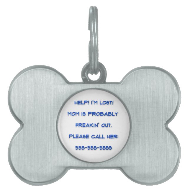 Help ! I'm Lost Bone Shaped Pet Tag (Front)