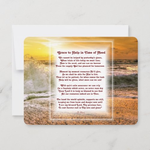Help in Time of Need Christian poem  Holiday Card
