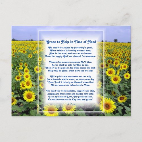 Help in Time of Need Christian poem Holiday Postcard