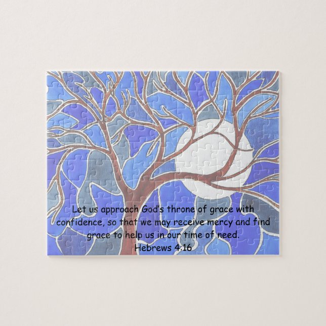 Help in time of need - Hebrews 4:16 - Bible verse Jigsaw Puzzle (Horizontal)