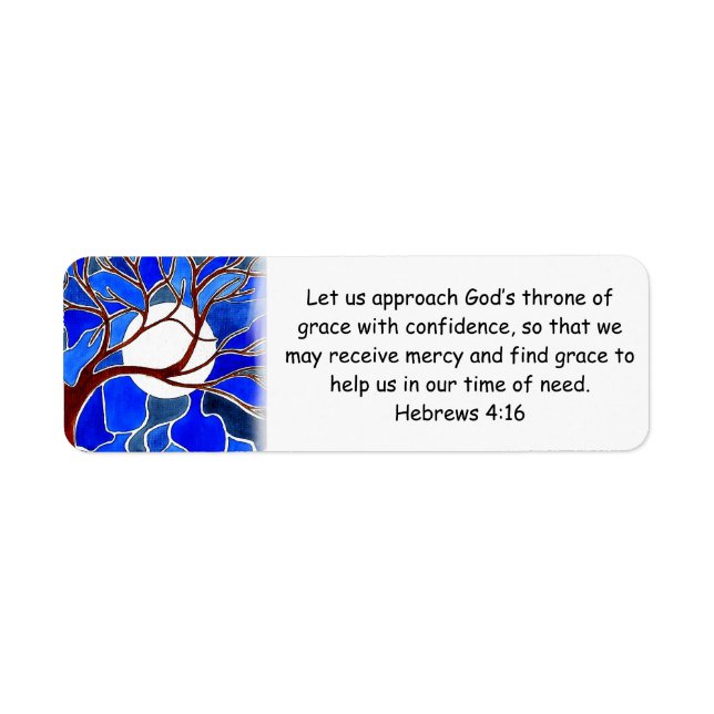 Help in time of need - Hebrews 4:16 - Bible verse Label (Front)